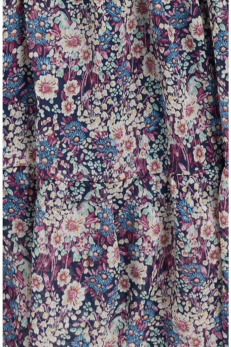 Kids' Chiffon Smocked Ruffle Maxi Dress, Alternate, color, NAVYPINK