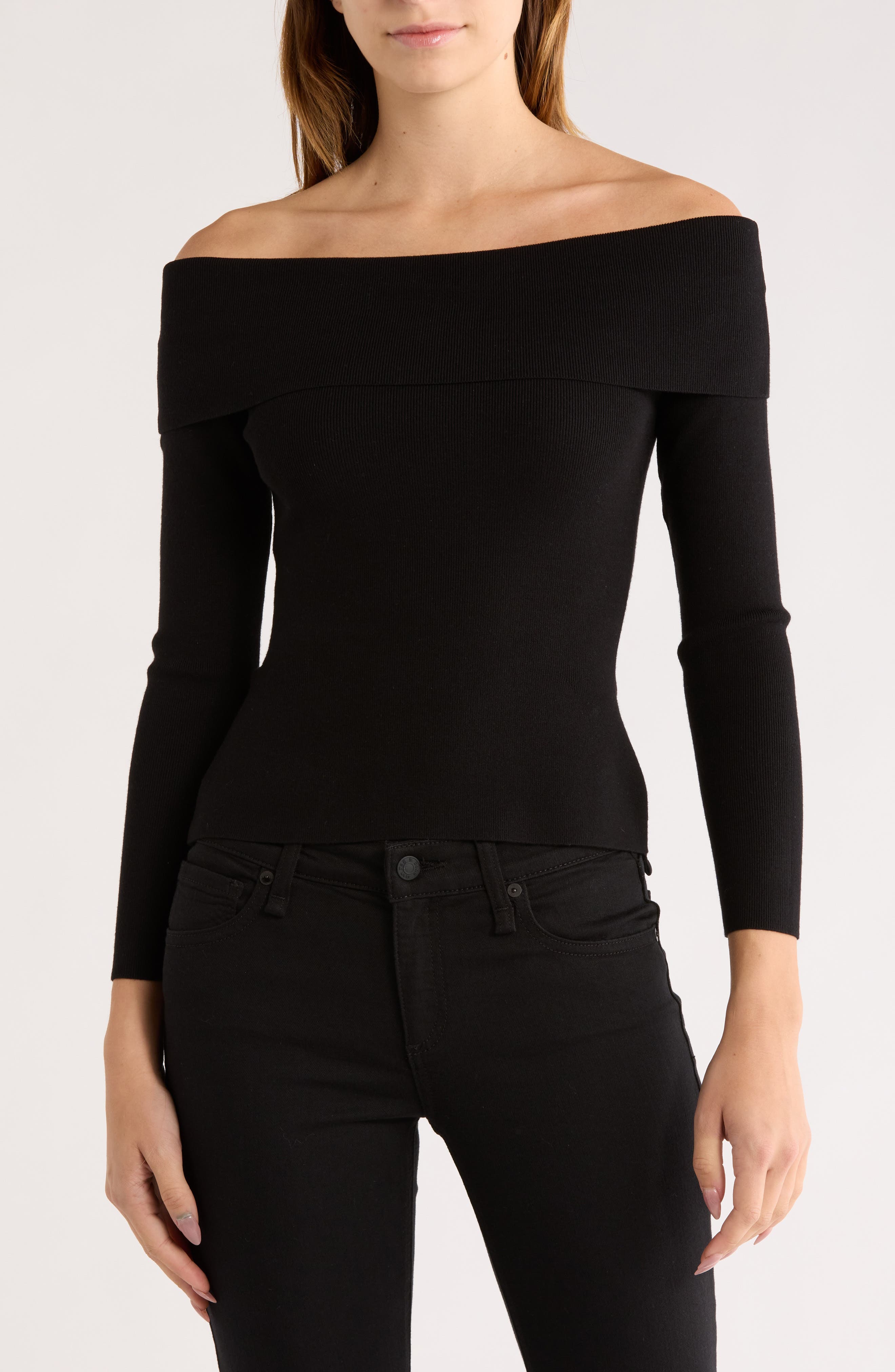 NSR Off the Shoulder Rib Knit Top
