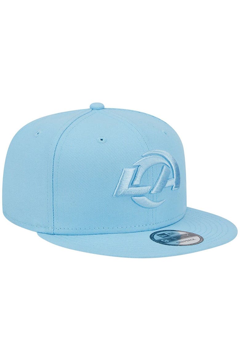 Men's New Era Light Blue Los Angeles Rams Color Pack Brights 9FIFTY Snapback Hat, Alternate, color, Light Blue