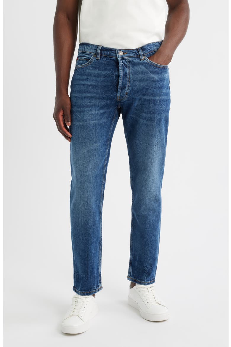 Slim Straight Leg Jeans, Main, color, BRIGHT BLUE
