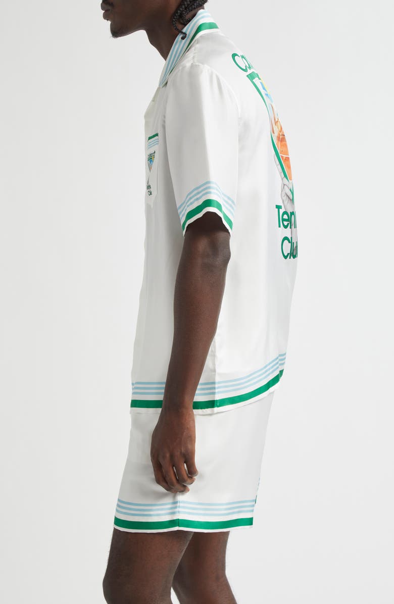 Casablanca Metaphysical Tennis Icon Silk Camp Shirt, Alternate, color, 