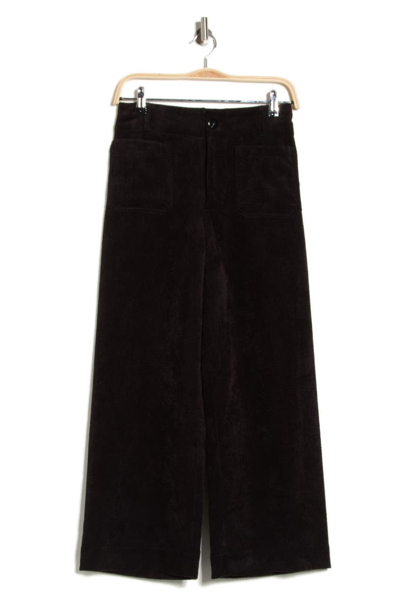 Wide Leg Cropped Corduroy Pants, Alternate, color, BLACK