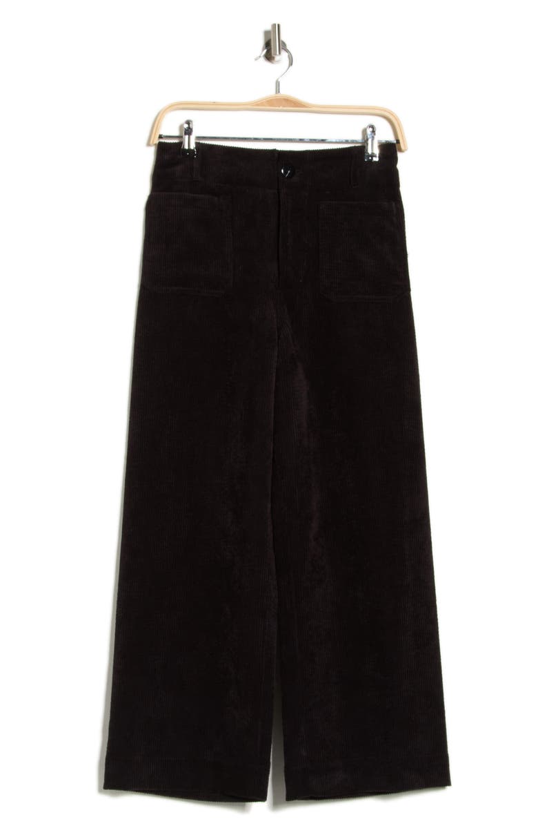 T Tahari Wide Leg Cropped Corduroy Pants, Alternate, color, Black