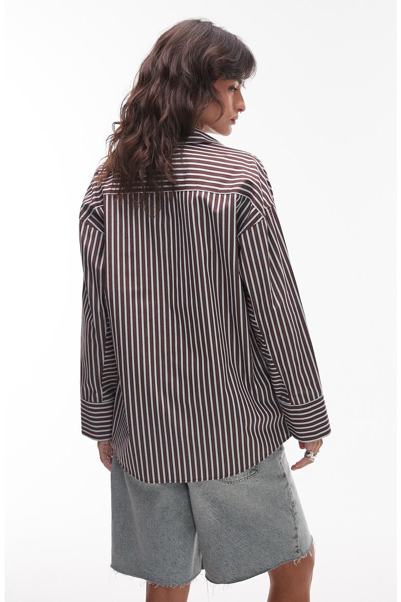 Oversize Stripe Cotton Button-Up Shirt, Alternate, color, MULTI