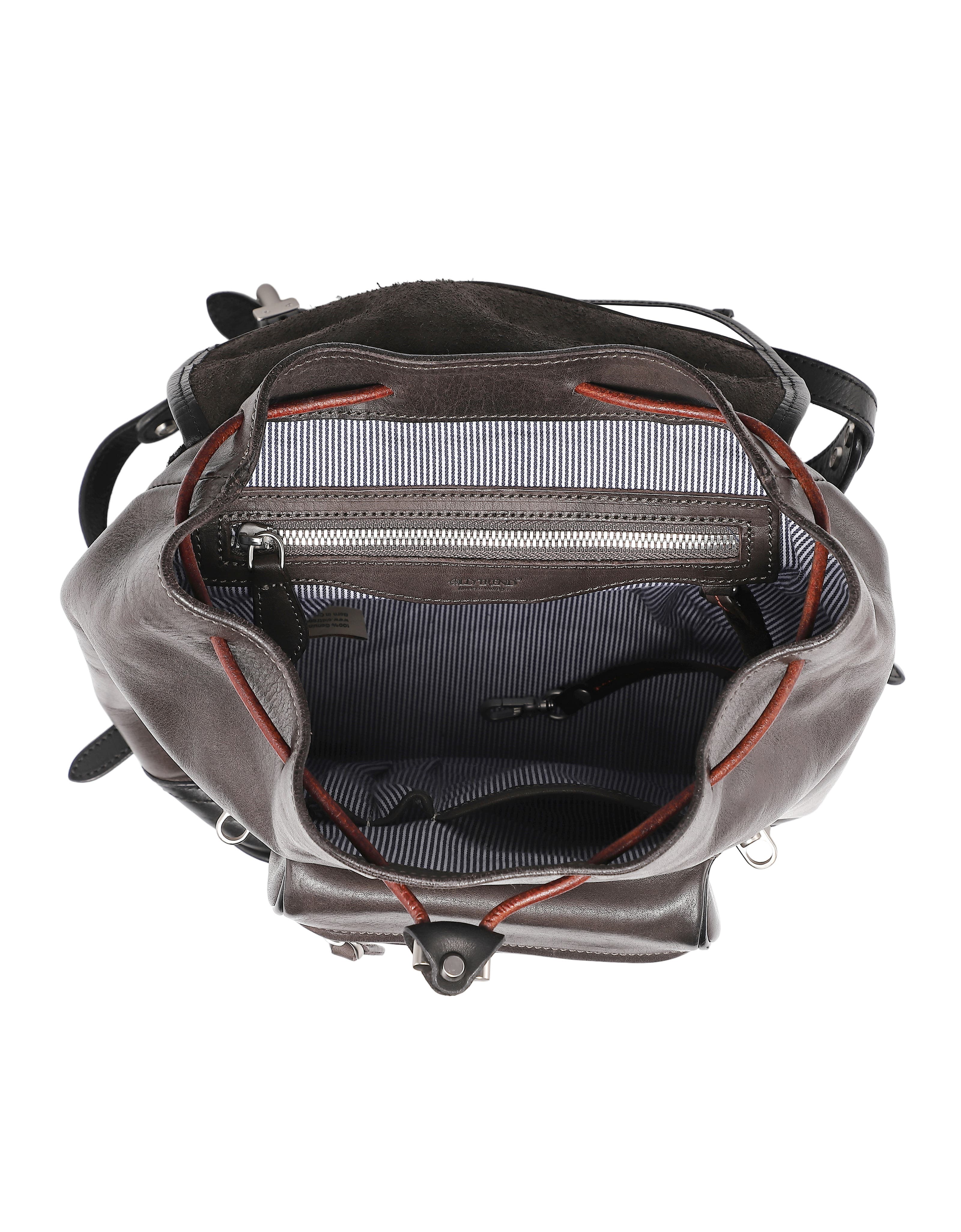 OLD TREND Ficus Genuine Leather Durable Travel Backpack, Alternate, color, Grey