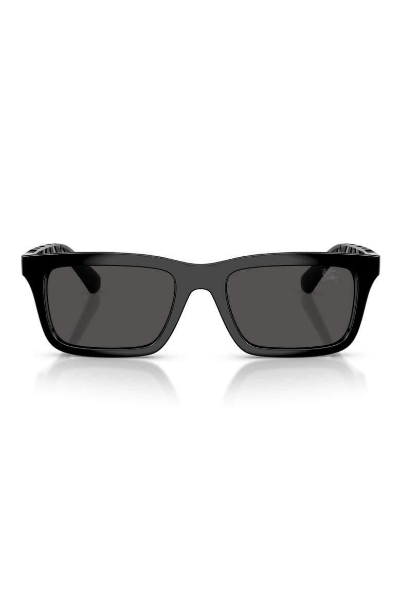 53mm Rectangular Sunglasses, Main, color, BLACK / DARK GREY