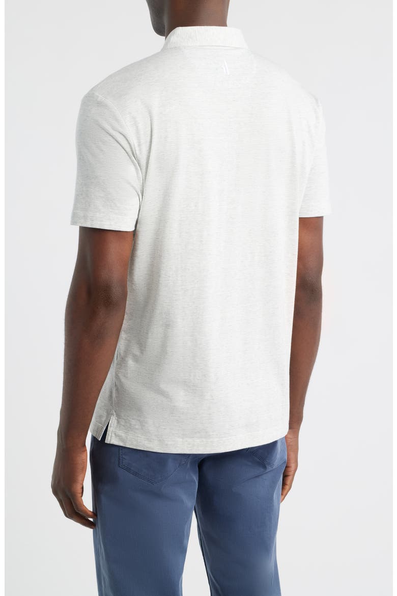 Thatcher Stripe Cotton Blend Polo, Alternate, color, LIGHT GRAY