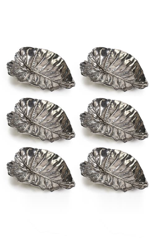 Zodax Aspen Quaking 6-piece Leaf Display Trays In Silver