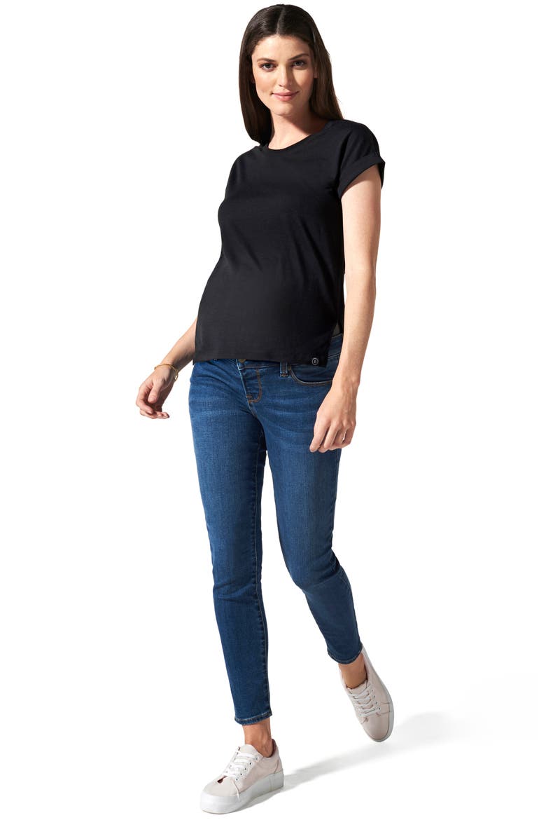 Ripped Belly Support Maternity Skinny Jeans, Alternate, color, MEDIUM WASH
