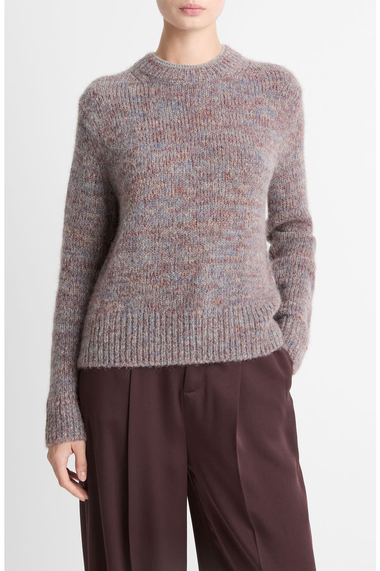 Marled Crewneck Sweater, Main, color, COGNAC COMBO