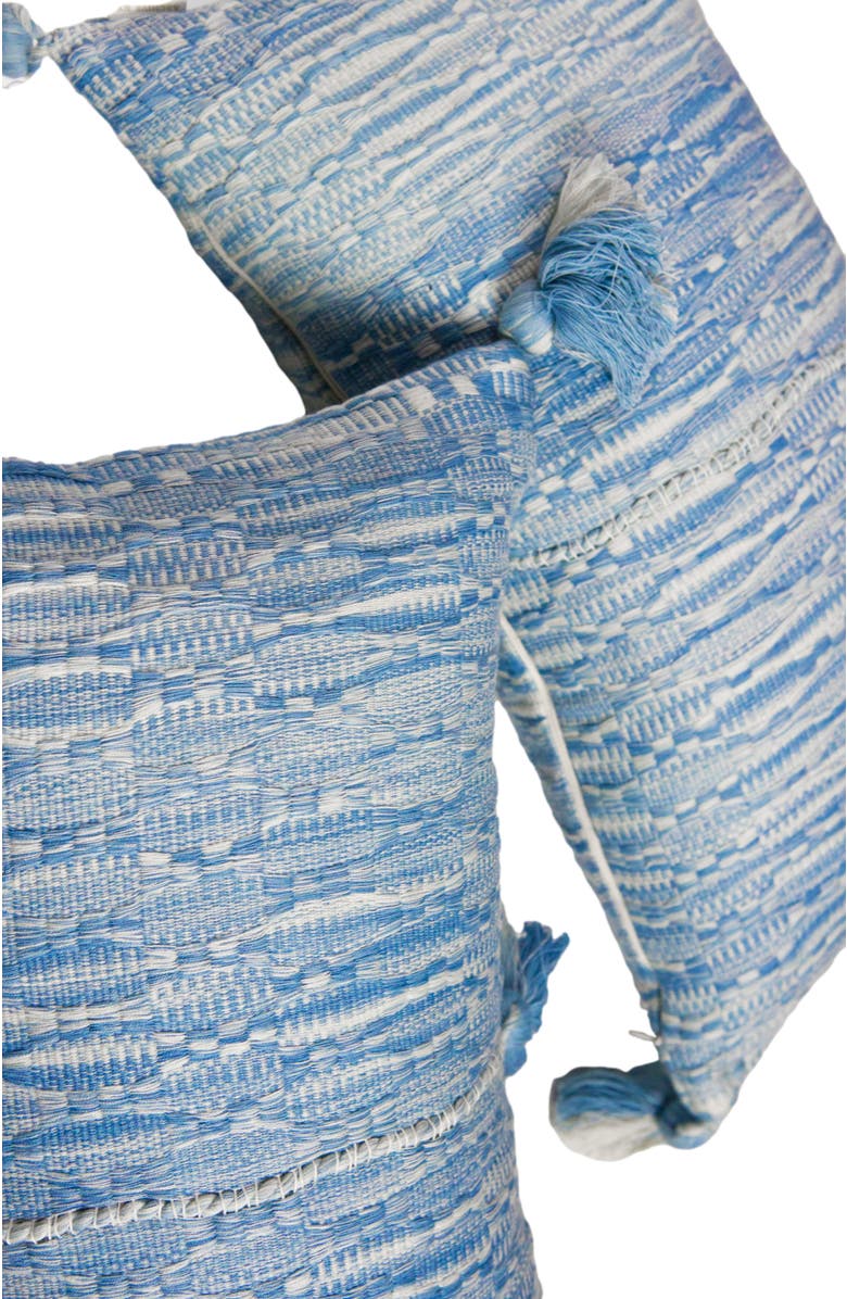 Archive New York Antigua Naturally Dyed Solid Handwoven Cotton Throw Pillow, Alternate, color, Faded Indigo Solid