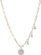 Meira T Diamond Disc Paperclip Chain Necklace
