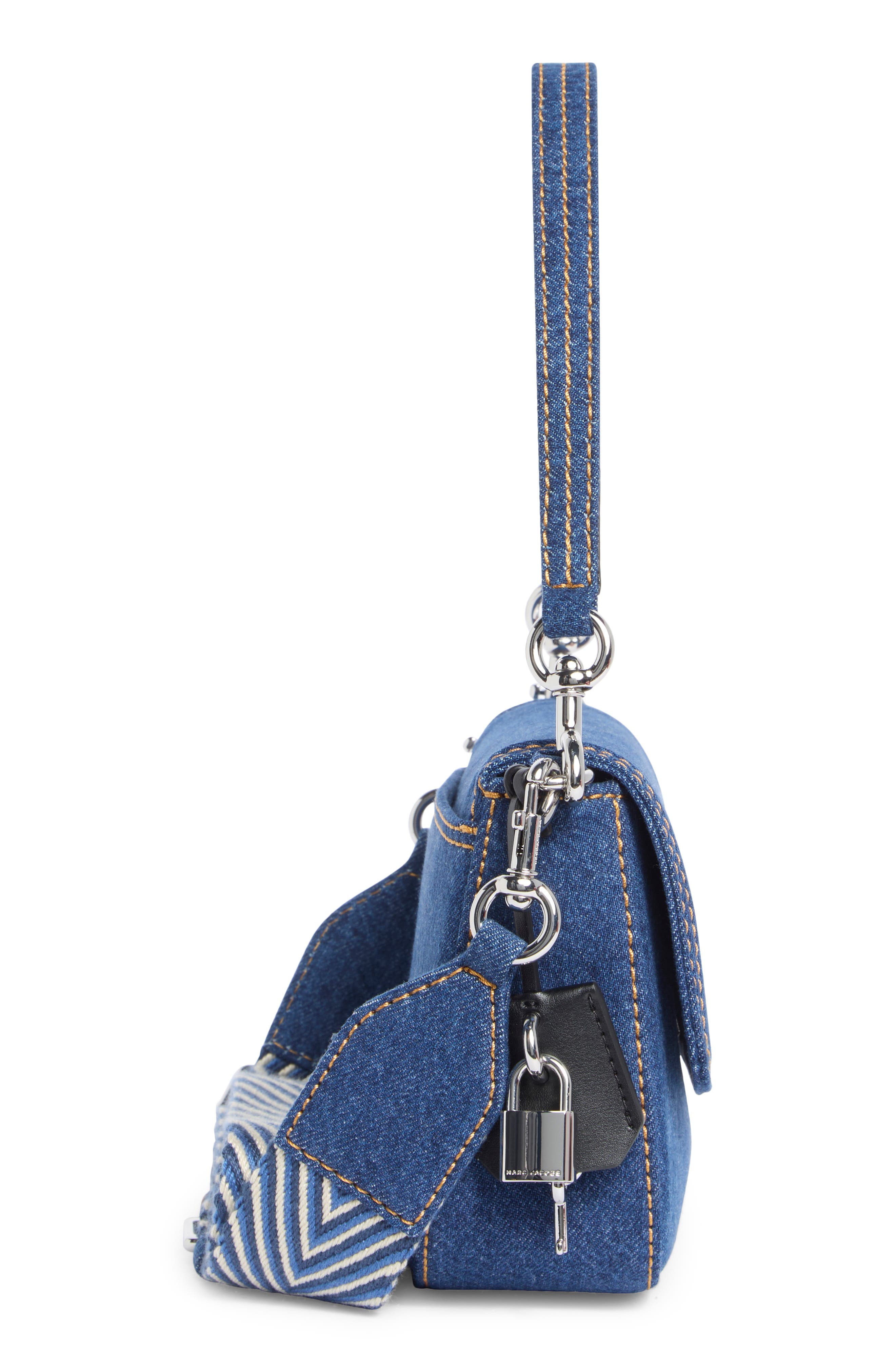 Marc Jacobs Bold Denim Messenger Bag, Alternate, color, Dark Denim