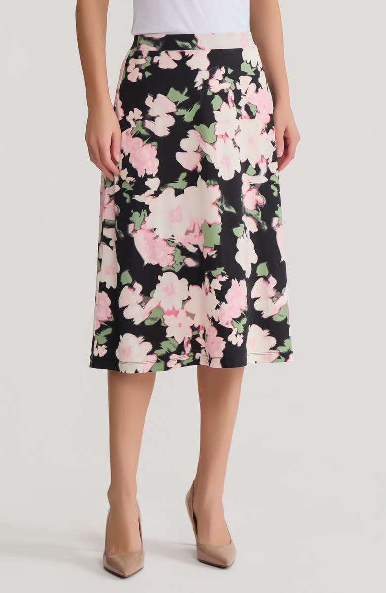 KASPER Floral Print Everyday Knit Skirt, Main, color, 