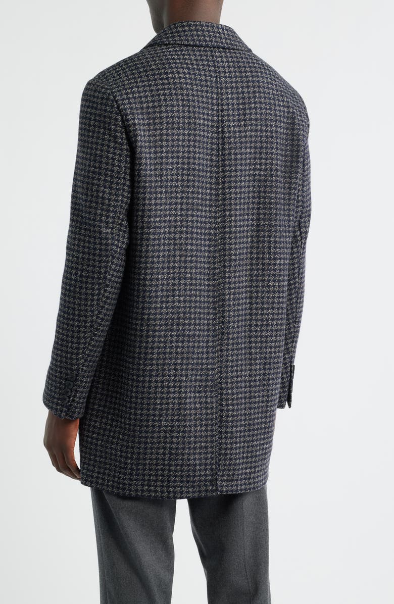 Nordstrom Tweed Mac Coat, Alternate, color, Brown- Navy Tweed Tooth