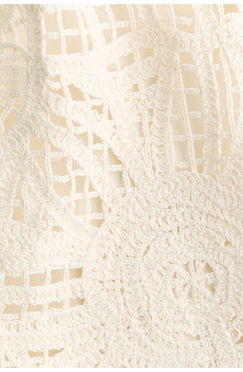 H&M Asymmetric Crochet-look Top, Alternate, color, Cream