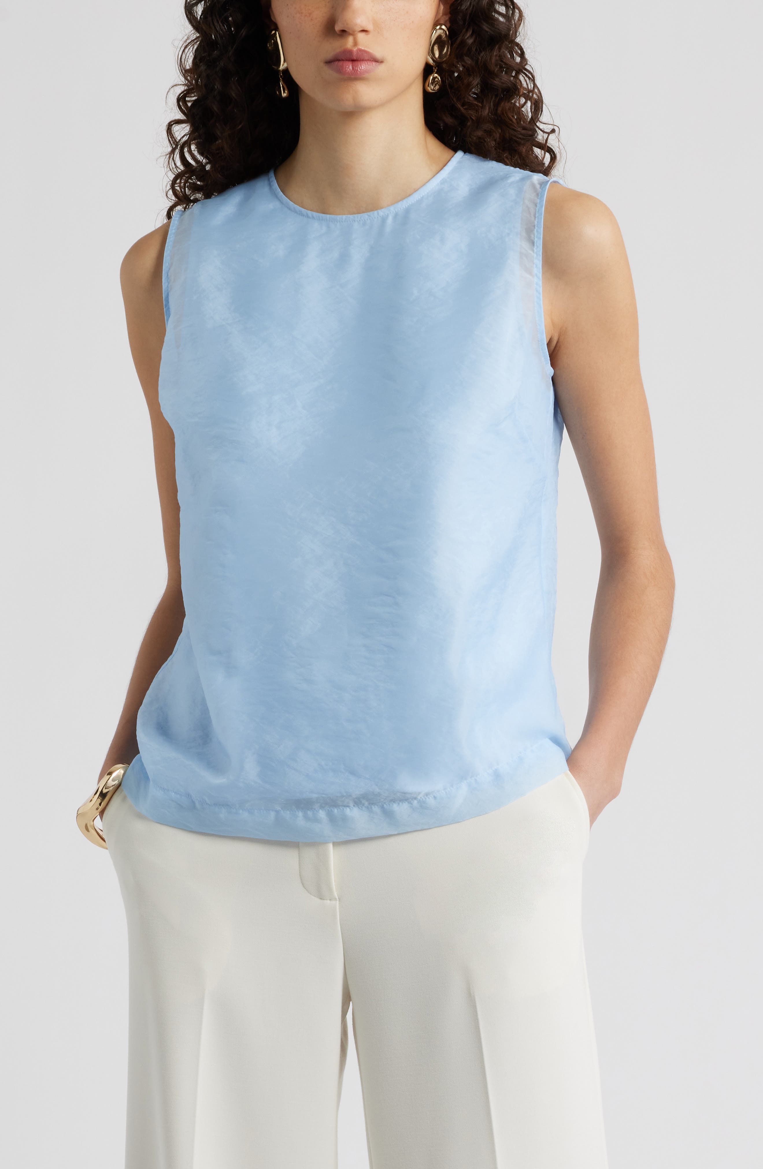 Sleeveless Organza Shell Top - image 3