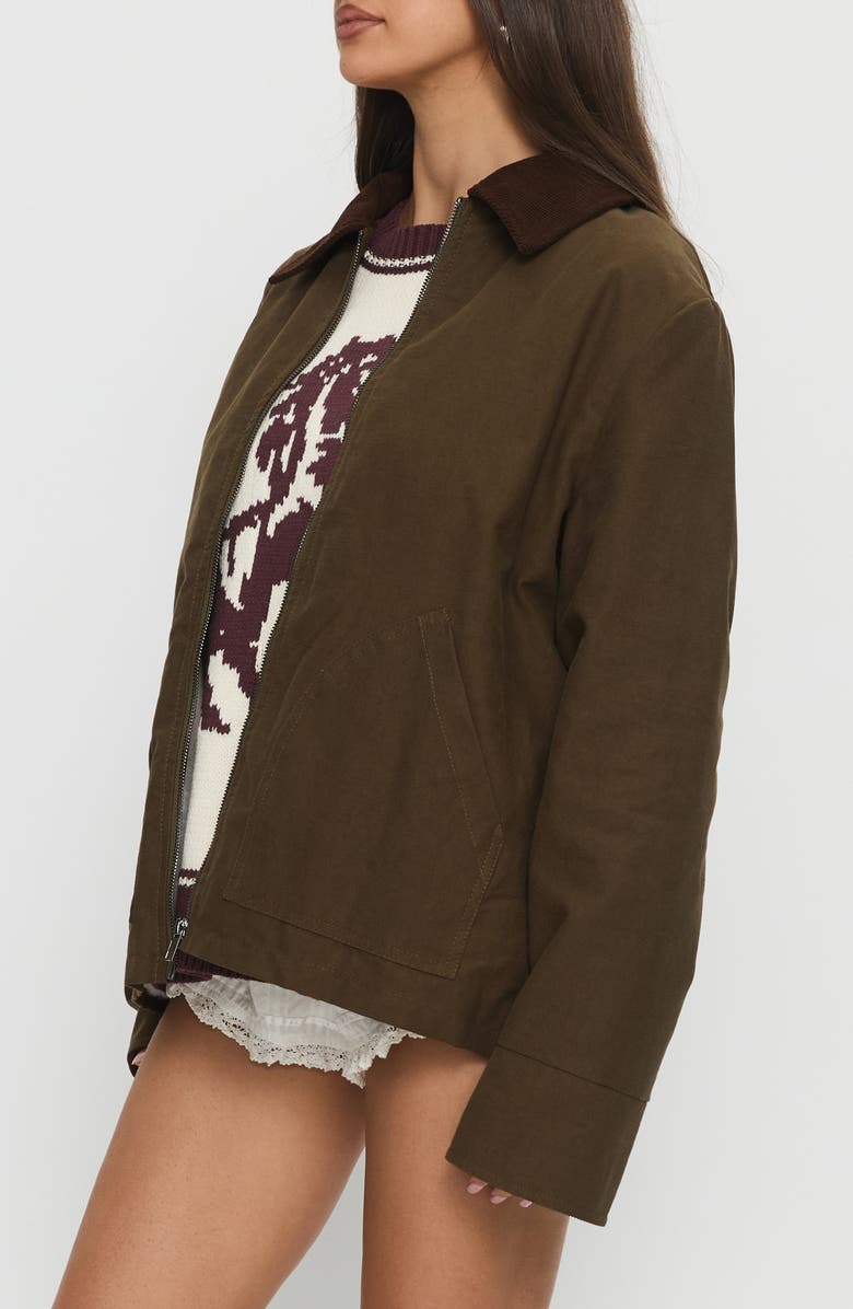 Princess Polly Livya Cotton Utility Jacket, Alternate, color, Khaki