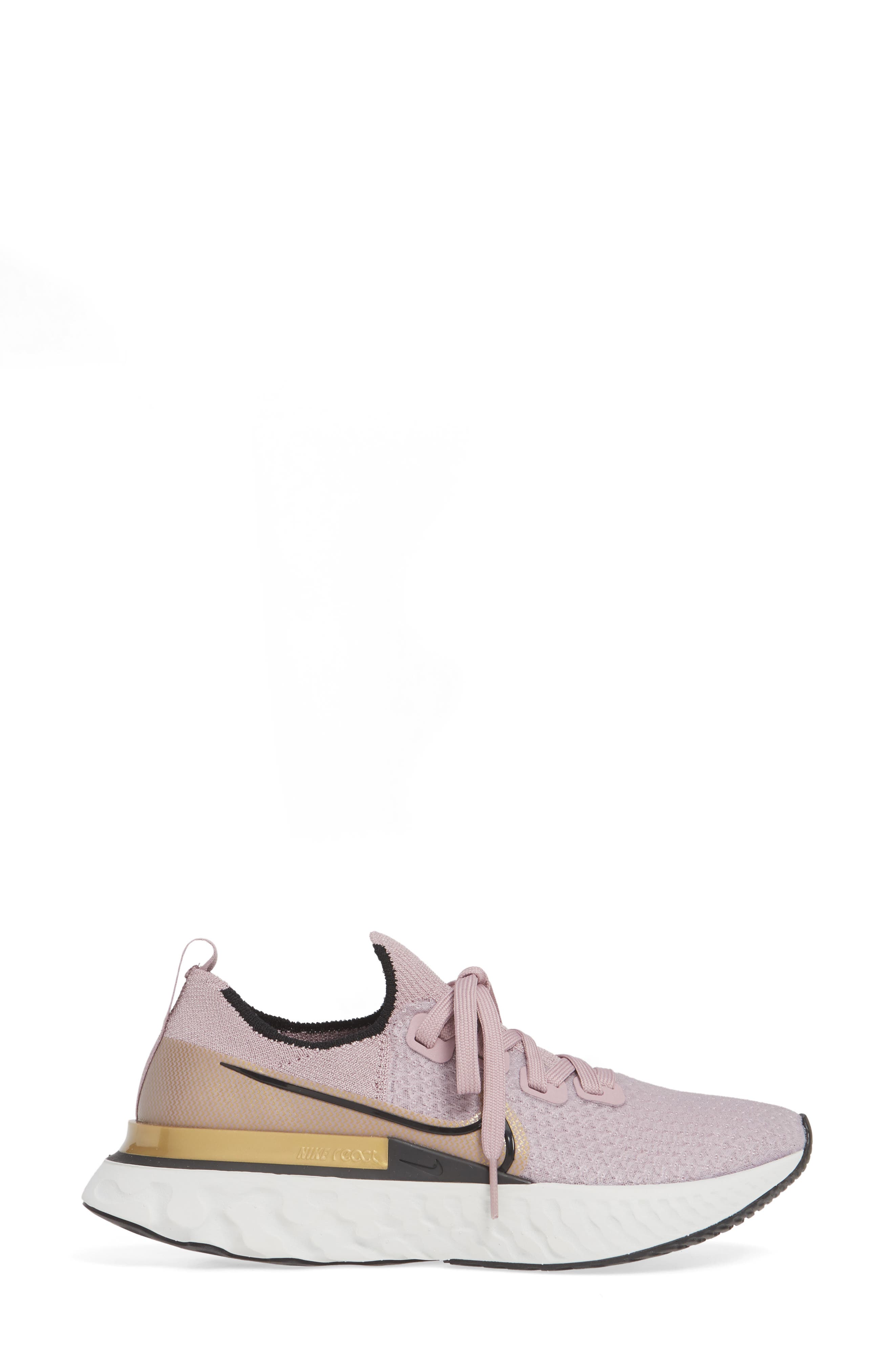 React Infinity Run Flyknit Running Shoe, Alternate, color, PLUM FOG/ BLACK/ METALLIC GOLD
