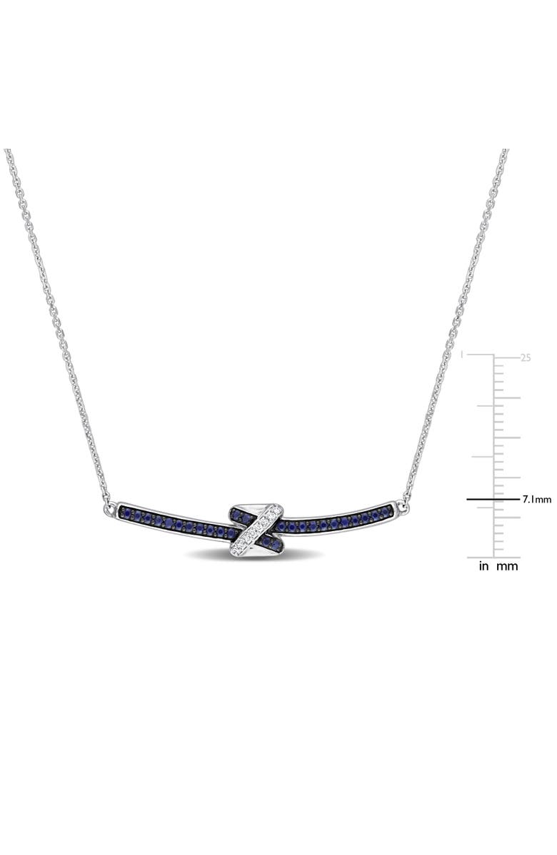 Julianna B. Sapphire & Diamond Bar Motif Necklace 14k, Alternate, color, Sapphire