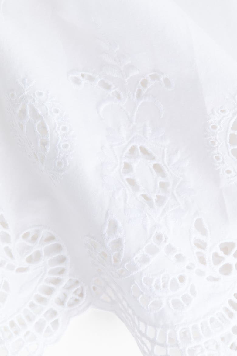 Eyelet-embroidered Drawstring Skirt, Alternate, color, White