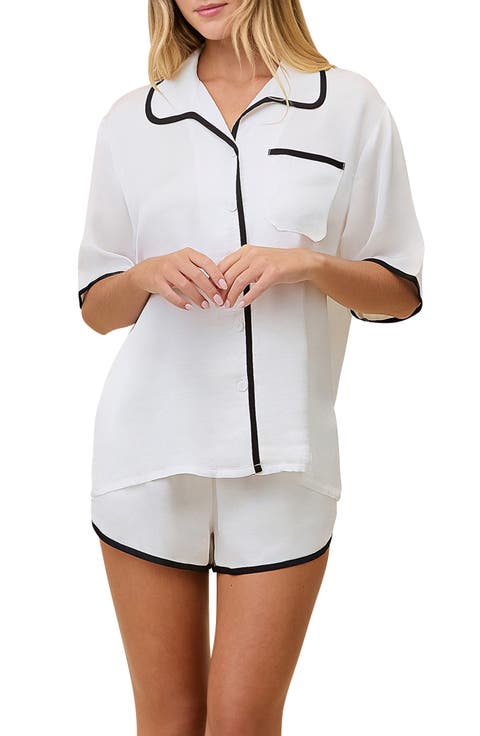 Annabelle Piped Satin Pajamas