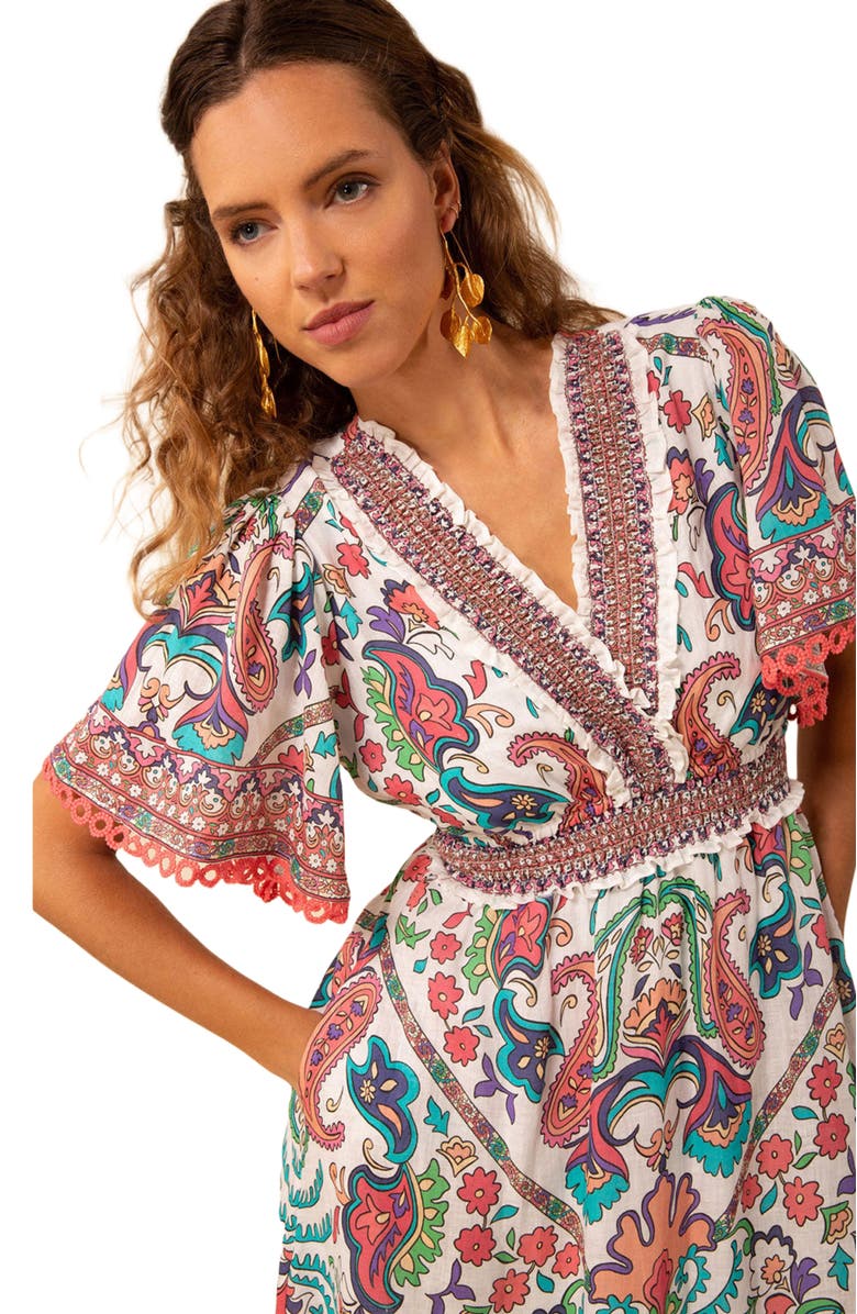 Hale Bob Elsie Linen Maxi Dress, Alternate, color, 