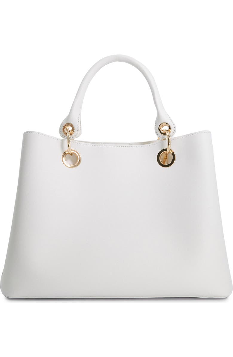 Dune London Delaser Faux Leather Tote, Alternate, color, White