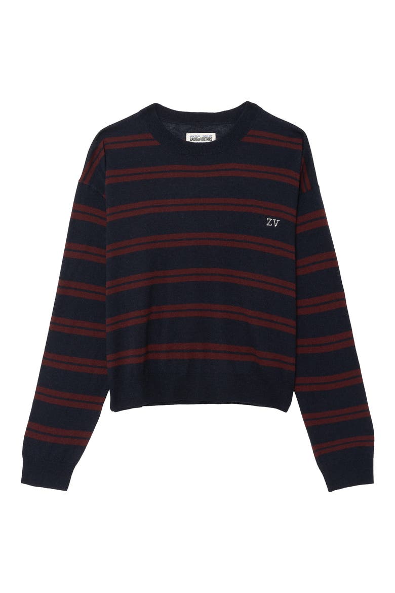 Swapy Stripe Cashmere Sweater, Alternate, color, ENCRE