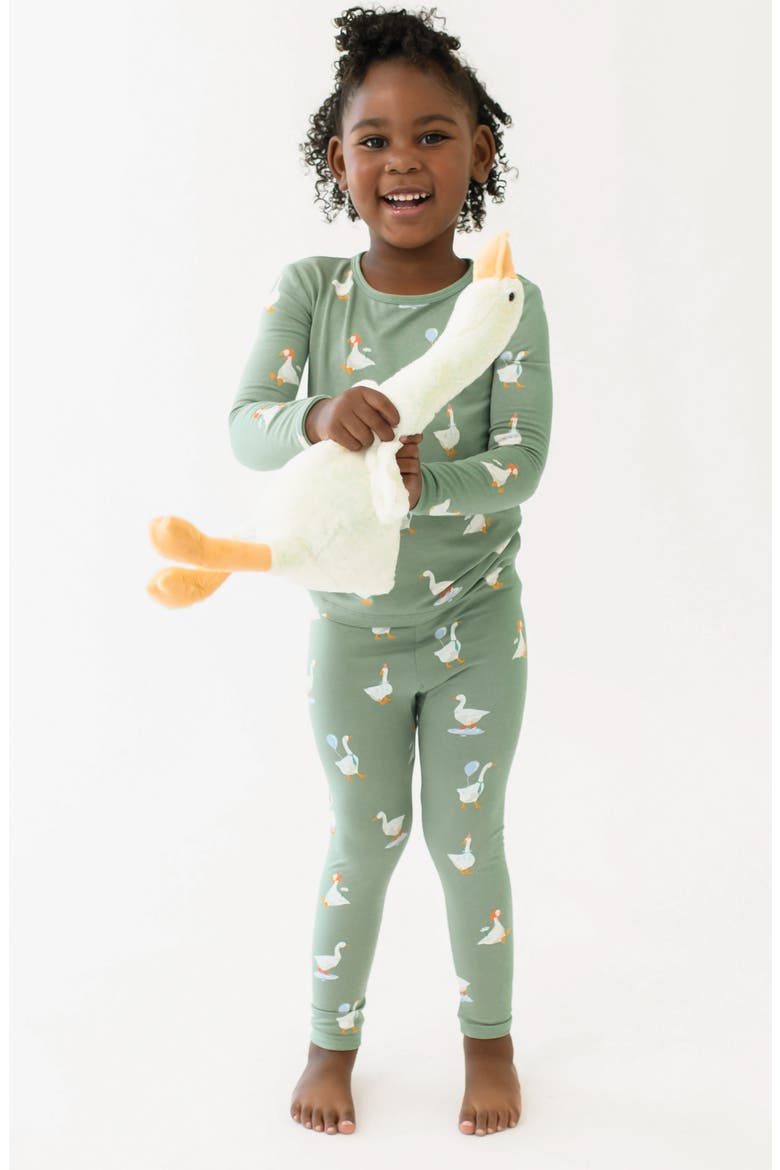 Kids' Print Fitted Two-Piece Pajamas, Alternate, color, SILLY GOOSE