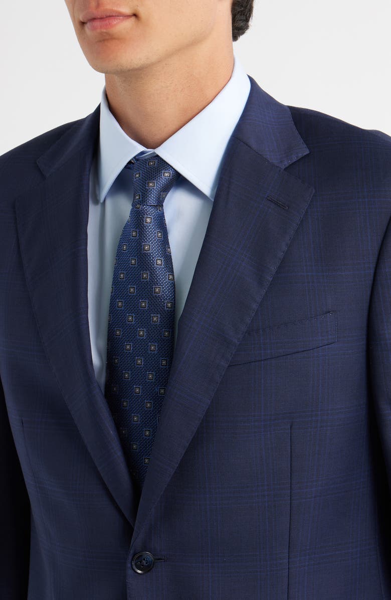 Peter Millar Flynn Classic Fit Windowpane Check Wool Suit, Alternate, color, Navy