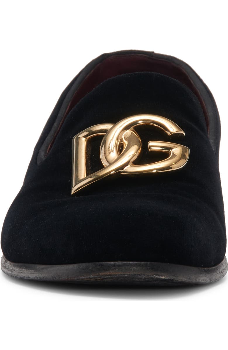 Dolce&Gabbana Leonardo Velvet Loafer, Alternate, color, 80999 Black