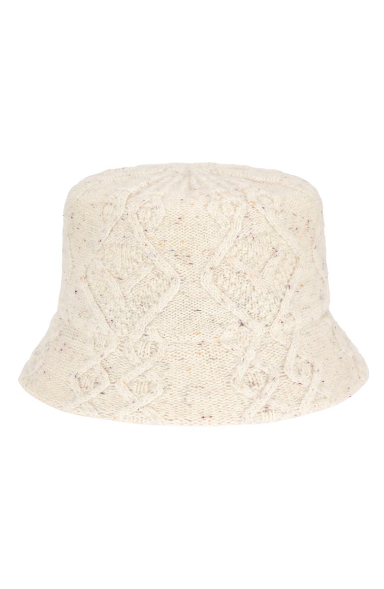San Diego Hat Sweater Weather Cable Knit Bucket Hat, Main, color, Cream