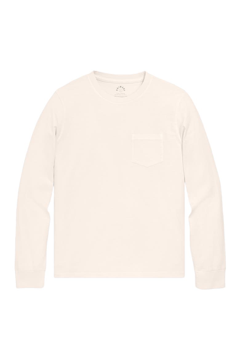 Unisex Fit Long Sleeve Garment Dyed Pocket Tee, Main, color, Oat