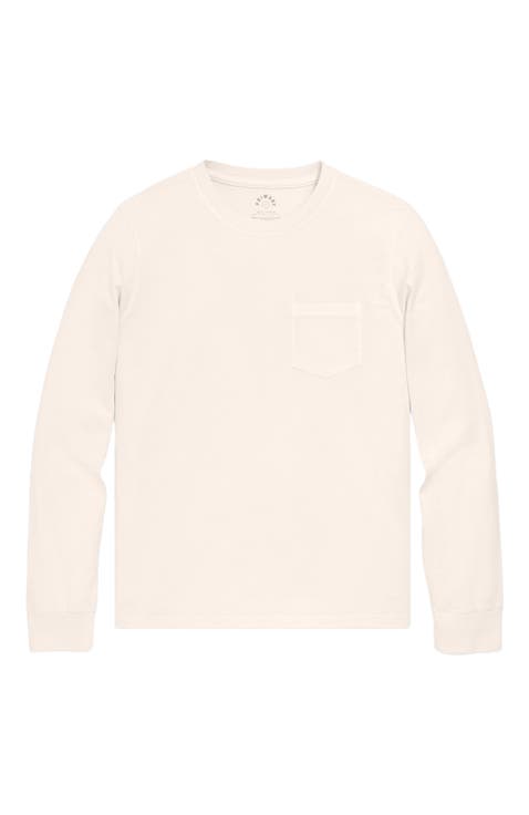 Adult Long Sleeve Garment Dyed Pocket Tee (Unisex Fit)