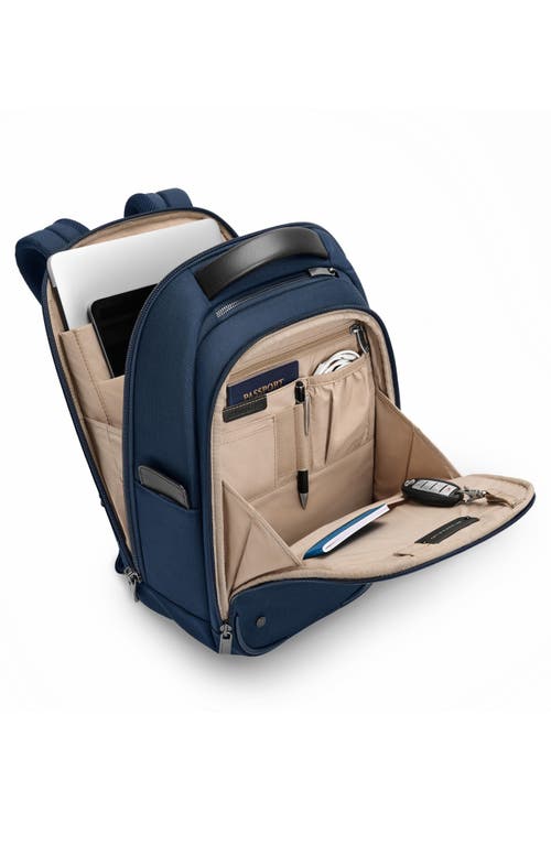 Briggs & Riley Work Slim Backpack In Navy