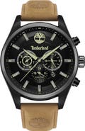 Timberland Ashmont Chronograph Leather Strap Watch, 46mm