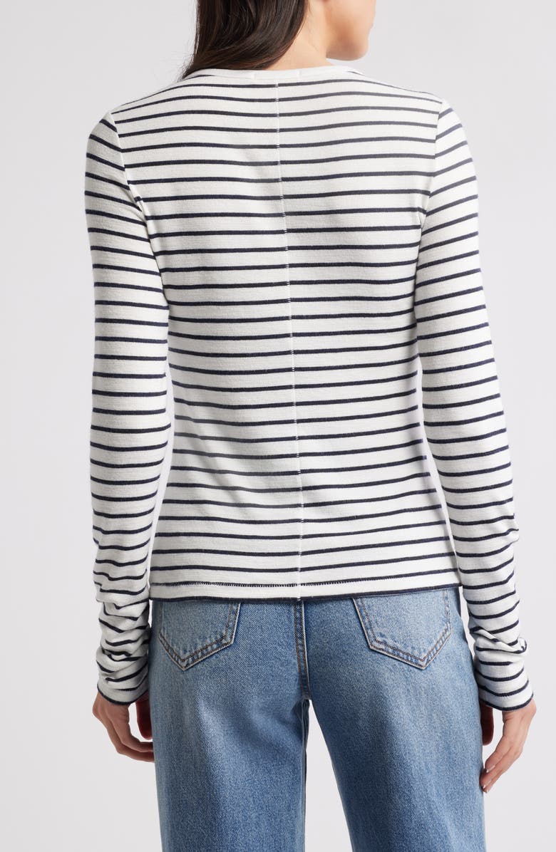 rag & bone The Stripe Knit Henley, Alternate, color, Whitemult