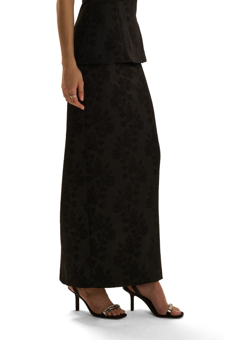 The As Promised Floral Jacquard Maxi Skirt, Alternate, color, BLACK FLORAL JACQU