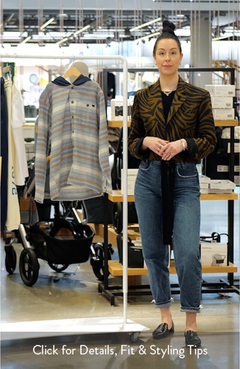 Kids' Baha Stripe Hooded Flannel Button-Up Shirt, sales video thumbnail