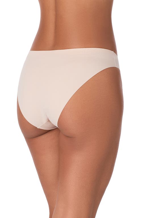 Dkny Litewear Seamless Thong Dk5016 In Black/sand/surfspray