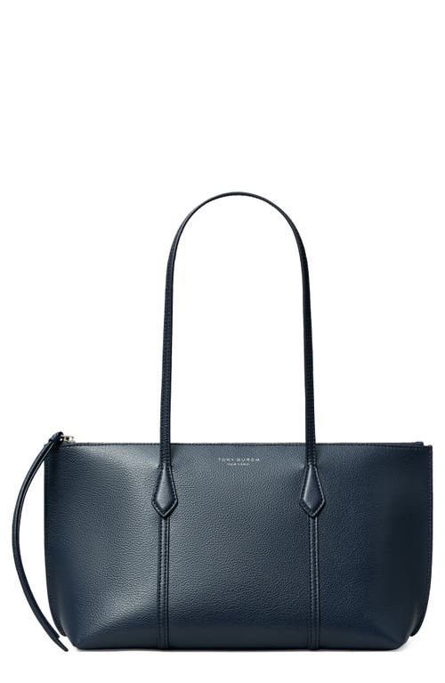 Tory Burch Small Perry Leather Zip Tote In Blue