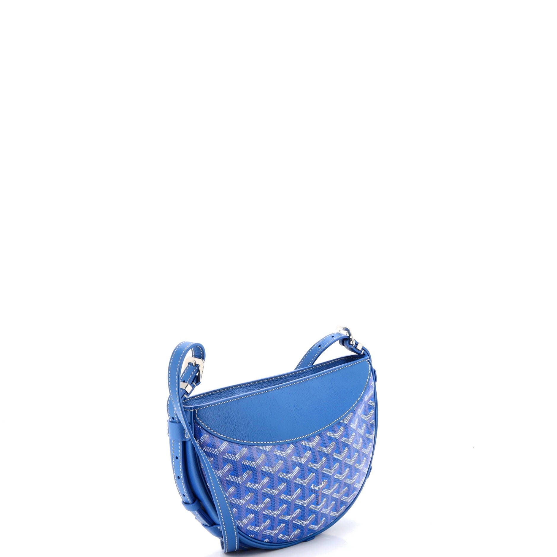 Hirondelle Shoulder Bag Coated Canvas and Leather, Alternate, color, Blue
