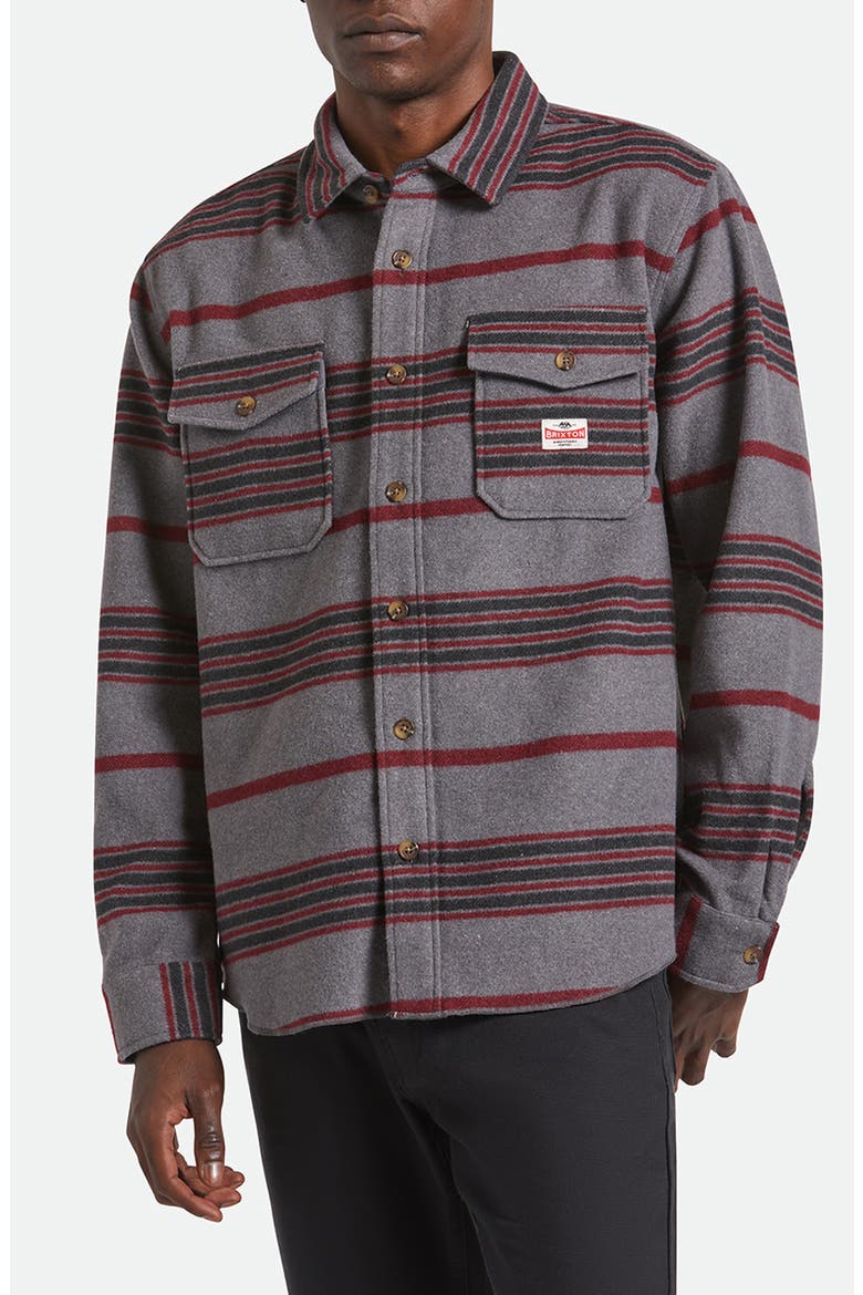 Altered Threads Stripe Fleece Button-Up Overshirt, Main, color, MULTI BLANKET STRIPE