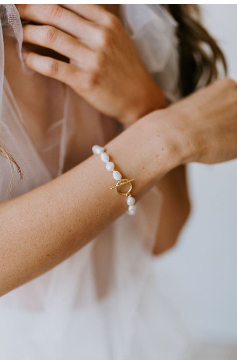 Untamed Petals Parnell Pearl Bracelet, Alternate, color, Pearl