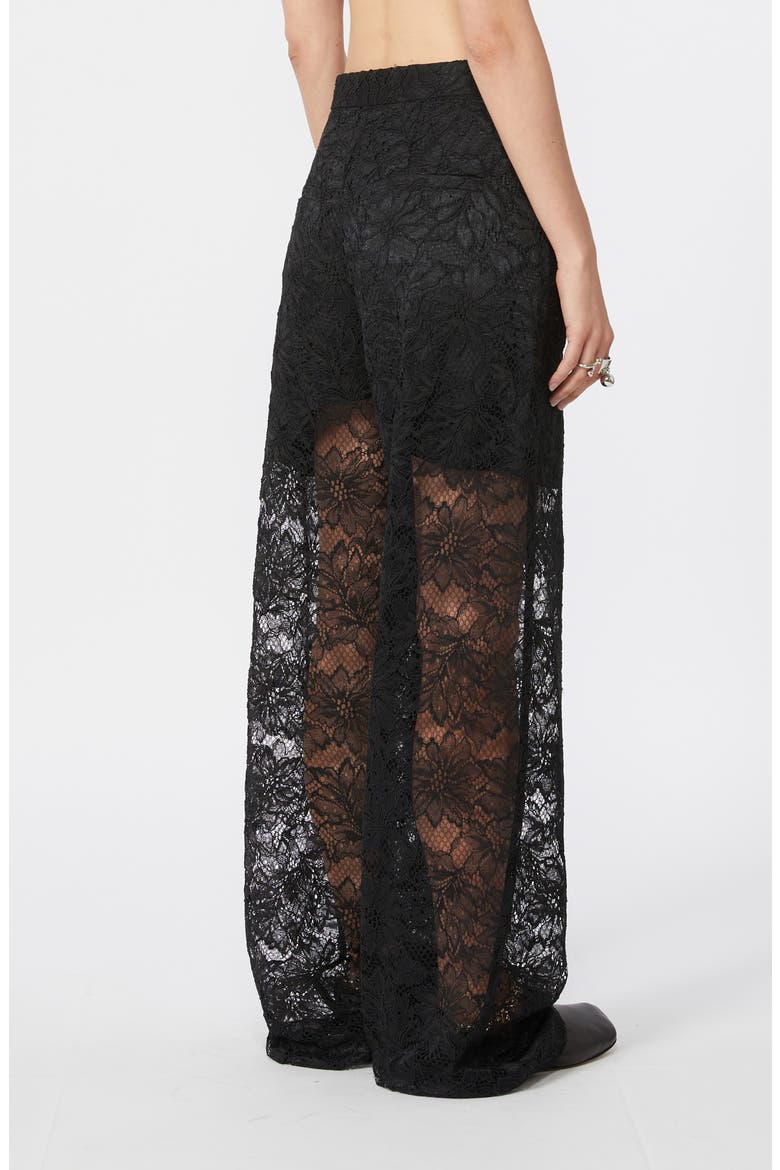 Lace Wide Leg Pants, Alternate, color, BLACK