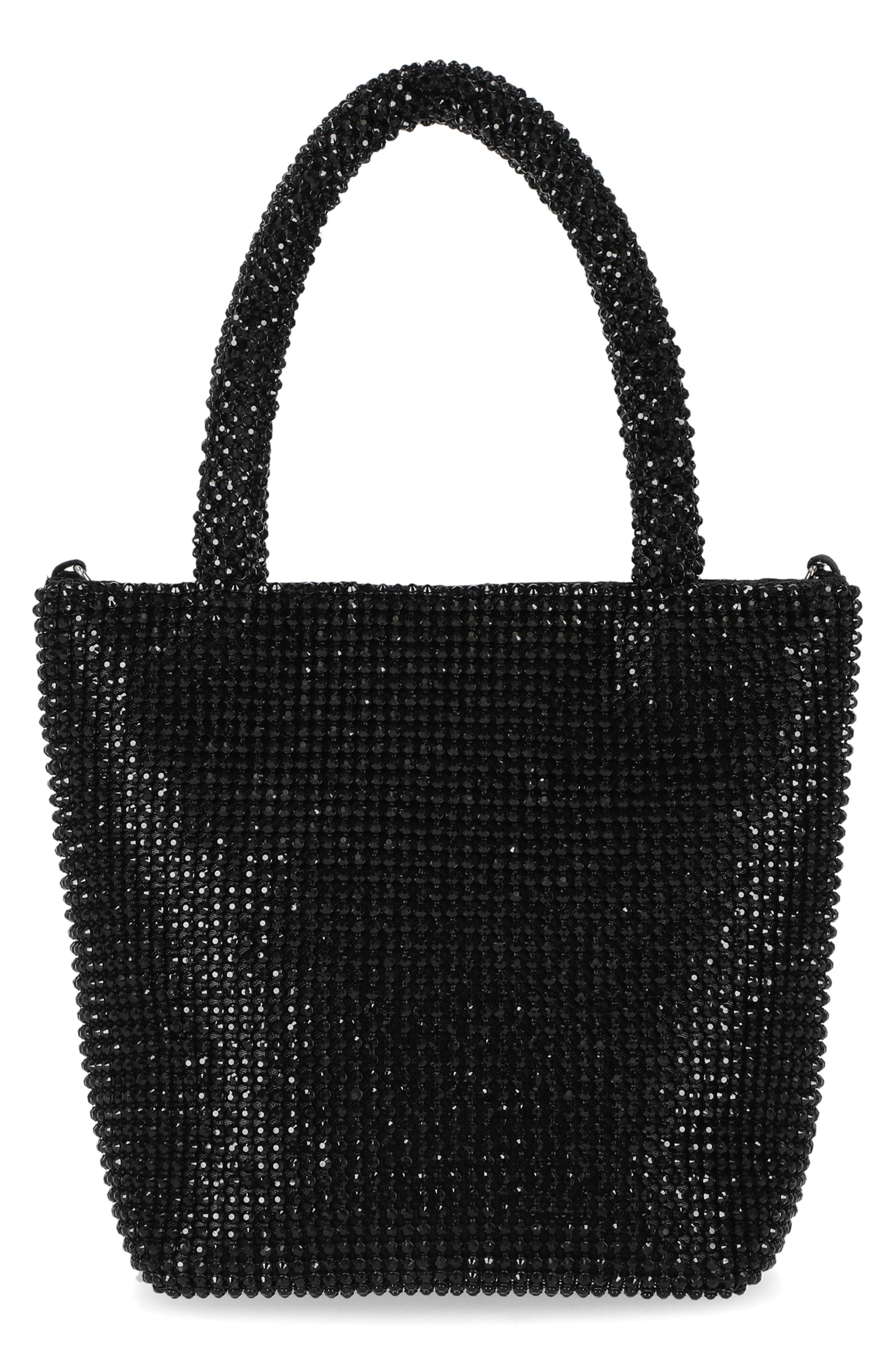 Jessica McClintock Crystal Embellished Chase Top Handle Mini Tote Bag, Alternate, color, Black