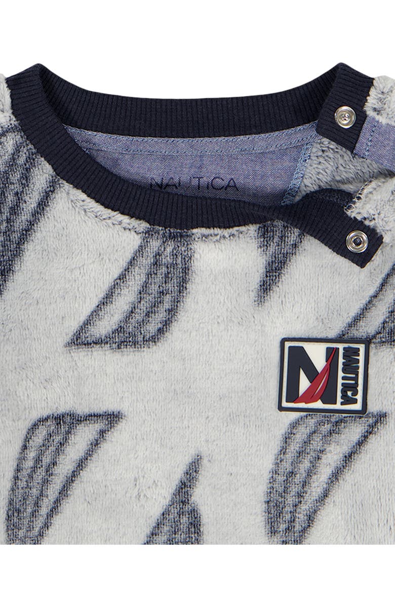 Nautica Sail Print Velour Sweater & Pants Set, Alternate, color, Blue Multi