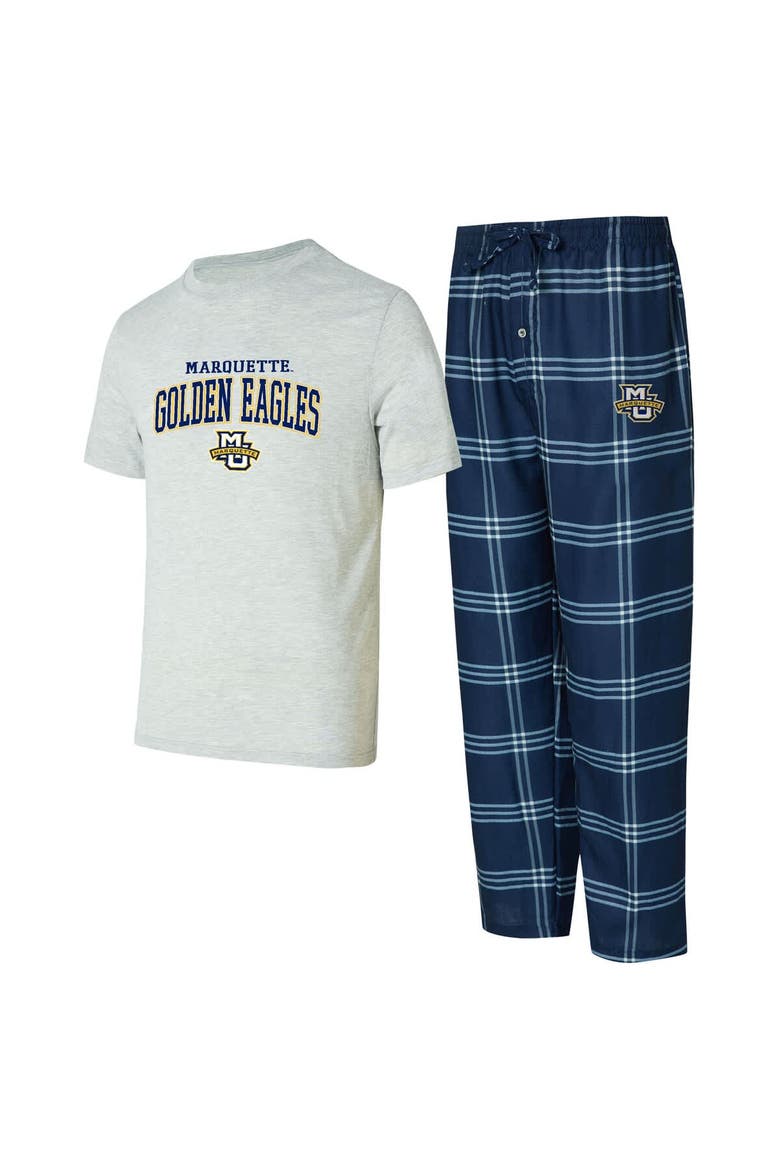Men's Concepts Sport Blue/Gray Marquette Golden Eagles T-Shirt & Pants Sleep Set, Main, color, Blue