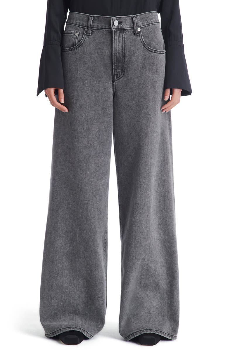 TWP Tiny Dancer Wide Leg Jeans, Main, color, Dark Grey